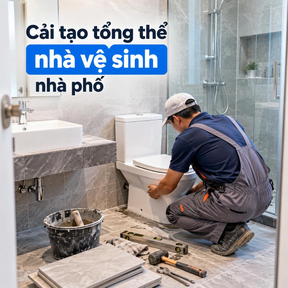 Cải tạo tổng thể nhà vệ sinh nhà phố